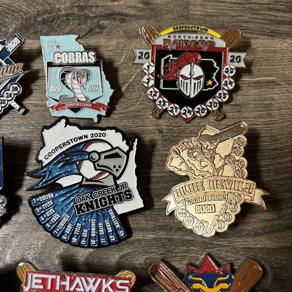 Cooperstown 2020 Baseball Collectors Pins Lot #3 12 Pieces Light Up - Picture 3 of 7